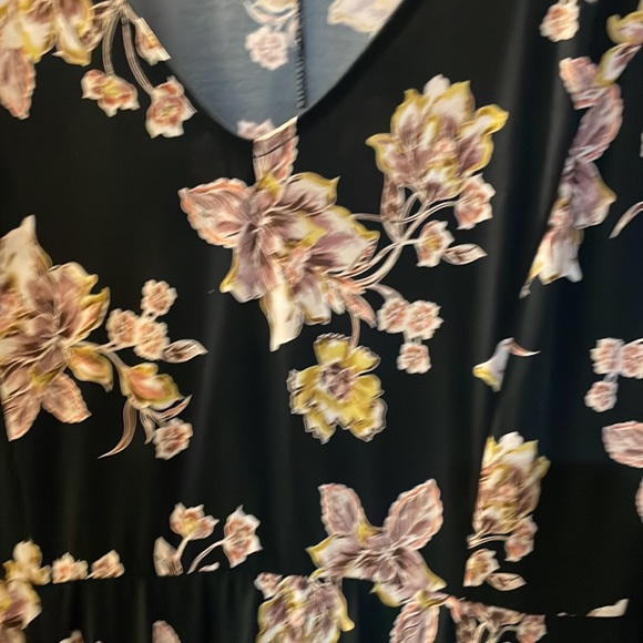 BLACK FLORAL STUDIO KNIT SKATER MIDI DRESS - Picture 3 of 7